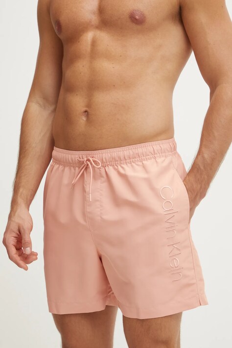 Купальні шорти Calvin Klein колір рожевий KM0KM01166