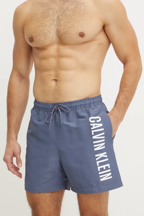 Plavkové šortky Calvin Klein modrá barva, KM0KM01092