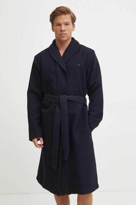 Bavlněný župan Tommy Hilfiger tmavomodrá barva, UM0UM03524