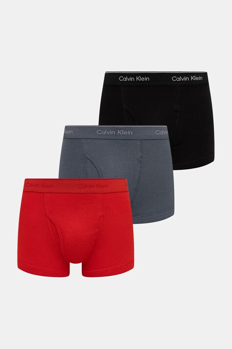 Хлопковые боксёры Calvin Klein Underwear 3 шт цвет красный 000NB4002A