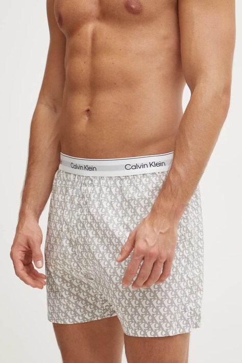 Bombažne pižama kratke hlače Calvin Klein Underwear bela barva, LV00NM2831