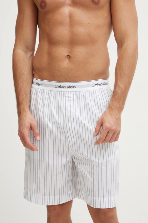 Calvin Klein Underwear pantaloni scurți de pijama din bumbac culoarea alb, modelator, LV00NM2832