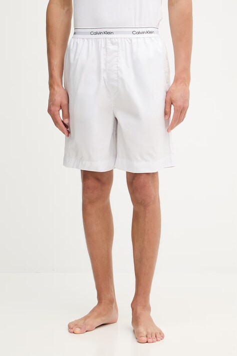 Calvin Klein Underwear szorty piżamowe męskie bawełniane białe LV00NM2832