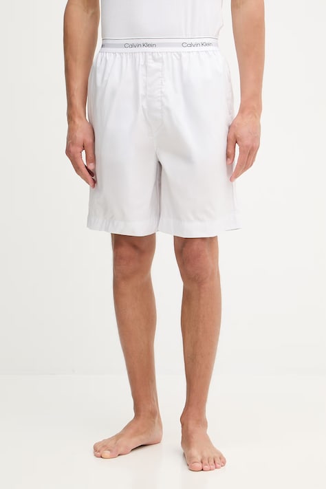 Calvin Klein Underwear szorty piżamowe męskie bawełniane białe LV00NM2832