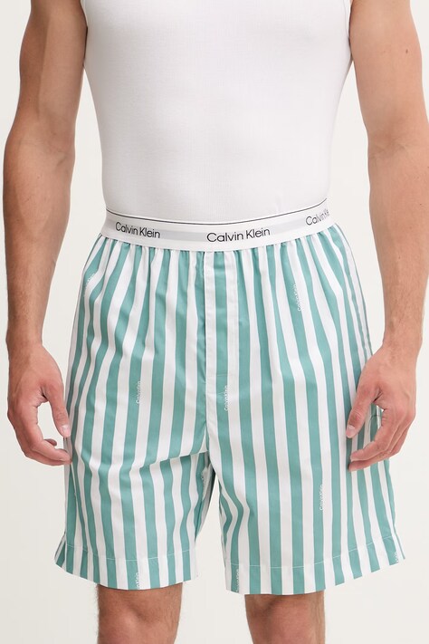 Calvin Klein Underwear szorty piżamowe męskie bawełniane turkusowe LV00NM2832