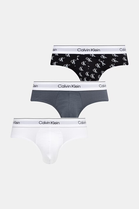 Calvin Klein Underwear slipy męskie bawełniane z elastanem 3-pack szare LV00NB4388