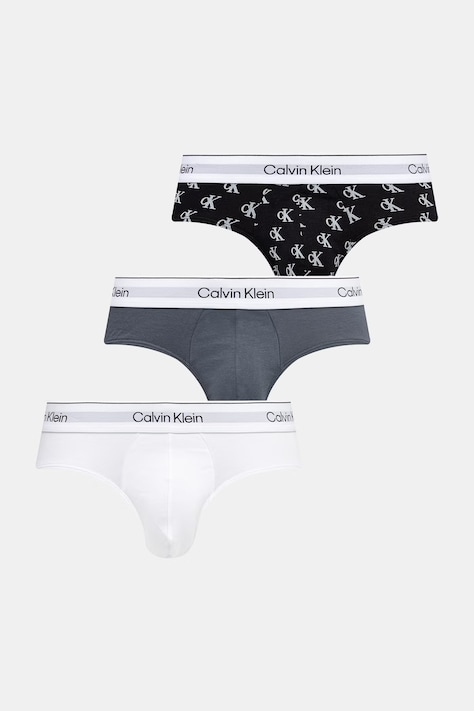Calvin Klein Underwear slipy męskie bawełniane z elastanem 3-pack szare LV00NB4388