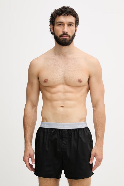 Calvin Klein Underwear ohlapne boksarice moške bombažne z elastanom paket 3 kosov črne LV00NB4267