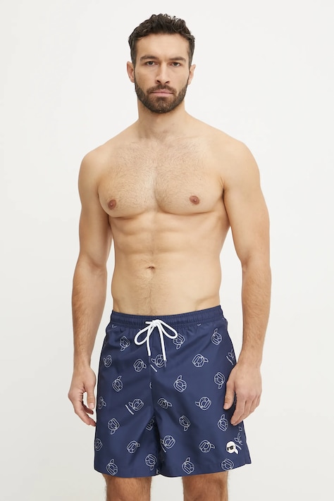Karl Lagerfeld pantaloni scurți de baie culoarea bleumarin, A1M46060
