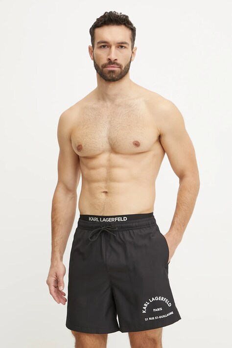 Plavkové šortky Karl Lagerfeld černá barva, A1M46082