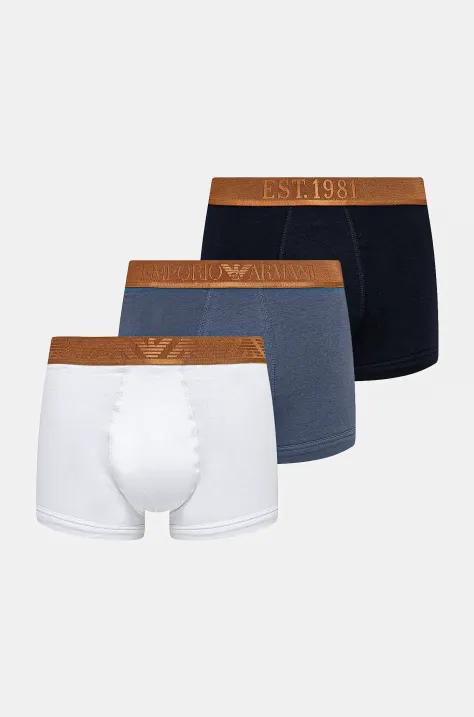 Emporio Armani Underwear boxeri 3-pack culoarea albastru marin, EM000259 AF10780