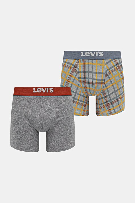 Boxerky Levi's 2-pack pánské, šedá barva, 37149-1106