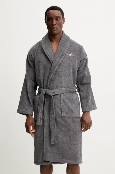 Бавовняний халат Gant колір сірий 856006703