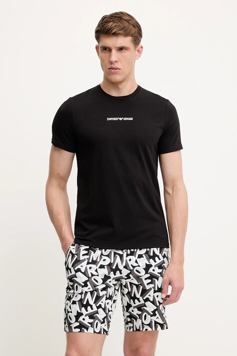 Πιτζάμα Emporio Armani Underwear χρώμα: μαύρο, EM000400 AF10794