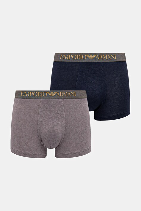 Emporio Armani Underwear boxeri 2-pack culoarea gri, EM000253 AF10787