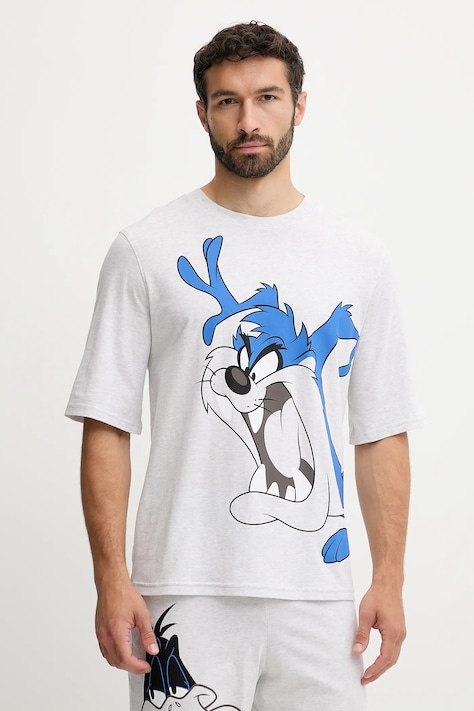 Βαμβακερές πιτζάμες United Colors of Benetton χρώμα: γκρι, 30964P02V