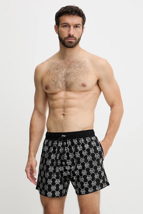 Philipp Plein szorty kąpielowe kolor czarny PM25MBM05