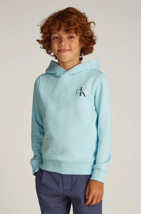 Calvin Klein Jeans felpa in cotone bambino/a 0 colore blu con cappuccio IU0IU00266