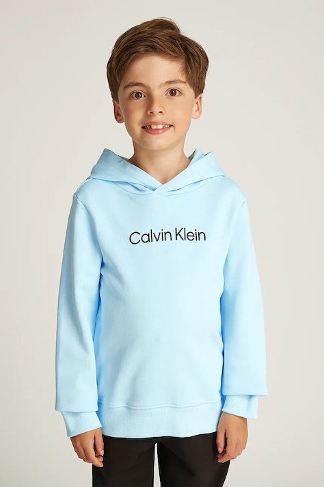 Calvin Klein Jeans gyerek melegítőfelső pamutból nyomott mintás, kapucnis, IU0IU00679