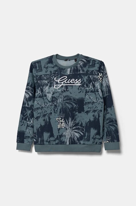 Guess hanorac de bumbac pentru copii culoarea bleumarin, cu imprimeu, L5RQ08 KA6R4