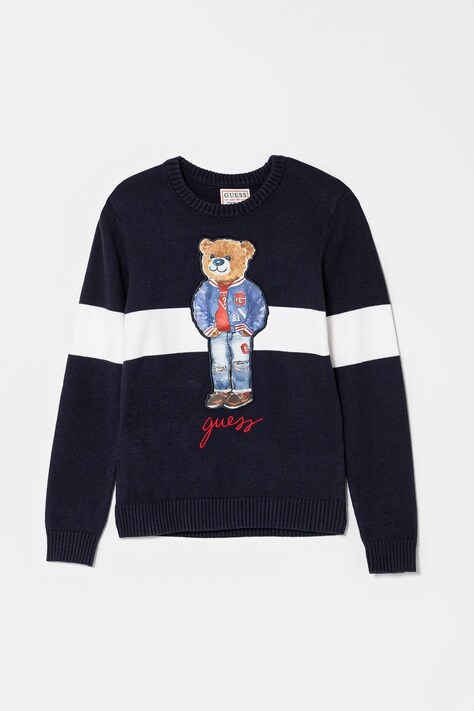 Guess pulover copii culoarea albastru marin, L5RR05 Z2ZK2