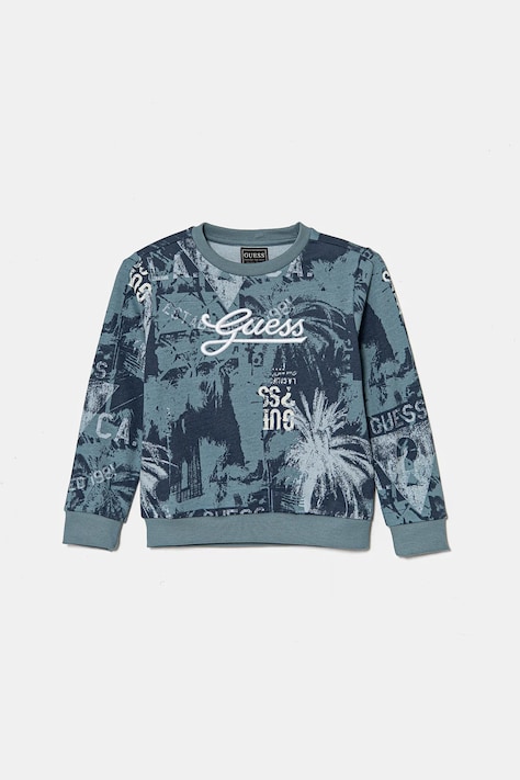 Dětská bavlněná mikina Guess tmavomodrá barva, vzorovaná, N5RQ08 KA6R4