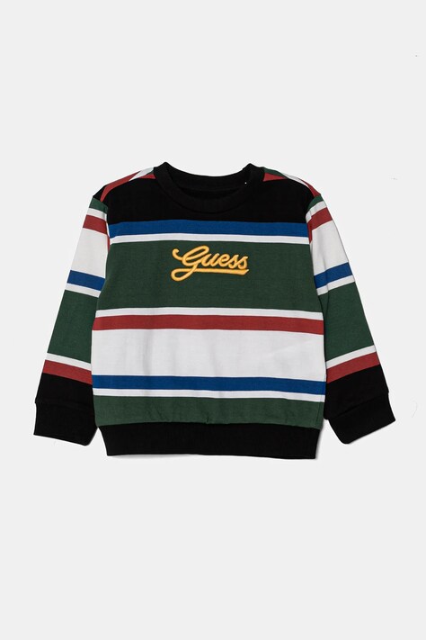 Детски памучен суичър Guess в зелено с десен N5RQ10 KC334