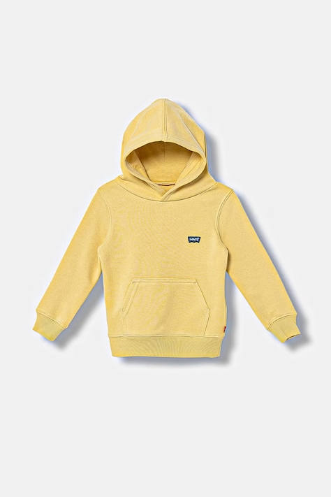 Детски суичър Levi's MINI BATWING PULL OVER HOO в синьо с качулка с изчистен дизайн 8EK422