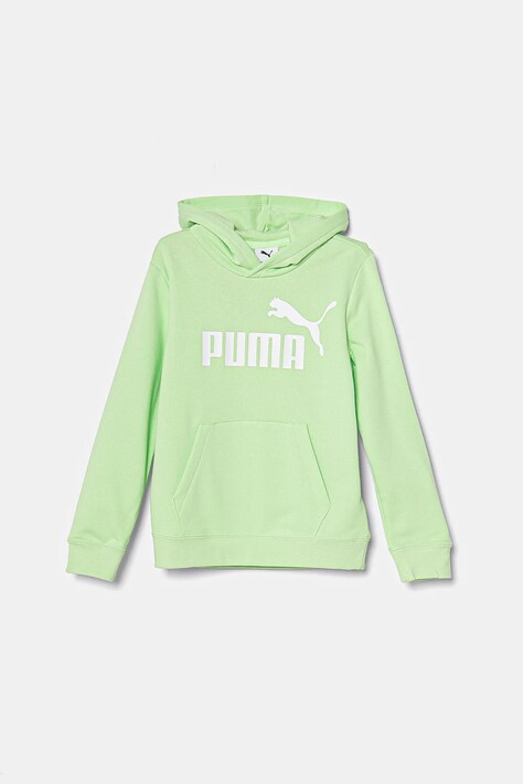 Детски суичър Puma ESS No. 1 Logo Hoodie TR в зелено с качулка с принт 684909