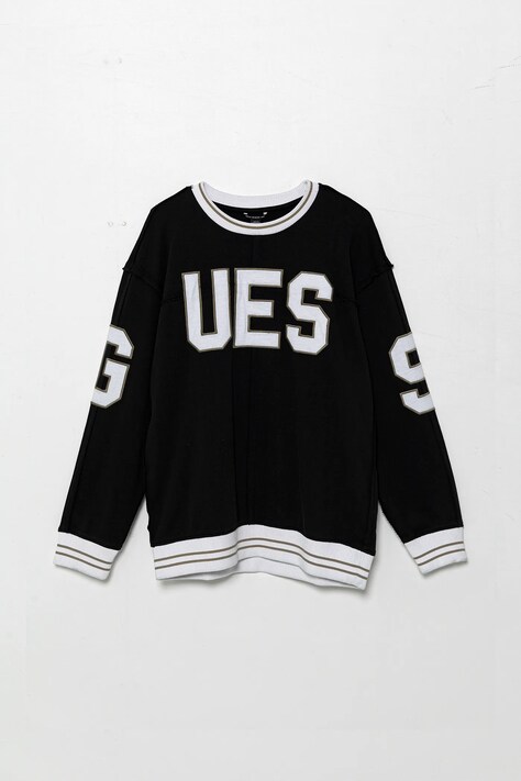 Guess hanorac de bumbac pentru copii culoarea negru, cu imprimeu, L5GQ04 KA6R4