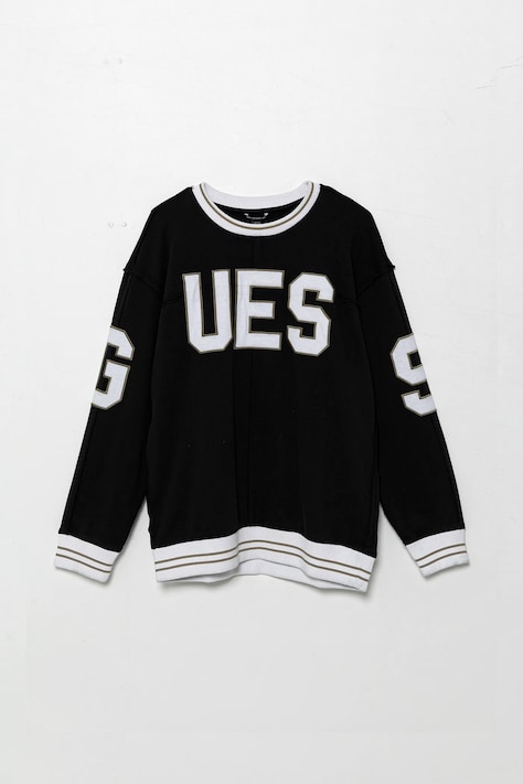 Guess felpa in cotone bambino/a colore nero con applicazione L5GQ04 KA6R4