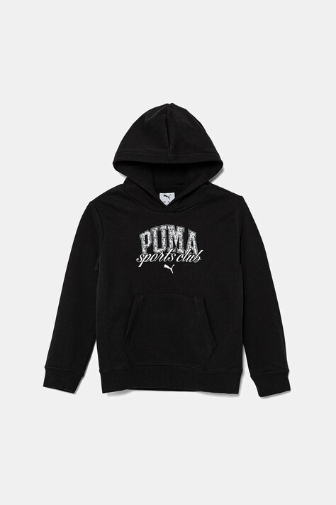 Puma hanorac de bumbac pentru copii CLASS Hoodie TR culoarea negru, cu glugă, cu imprimeu, 685798