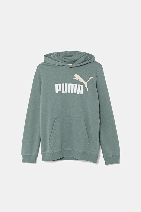Παιδική μπλούζα Puma ESS 2 COLOR No.1 Logo Hoodie TR χρώμα: πράσινο, με κουκούλα, 685823