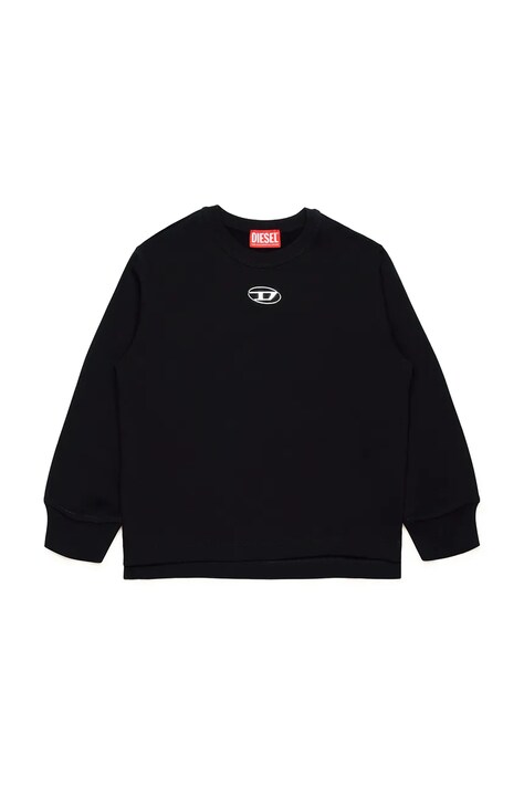 Diesel hanorac de bumbac pentru copii SMACSISOD OVER SWEAT-SHIRT culoarea negru, neted, J02024