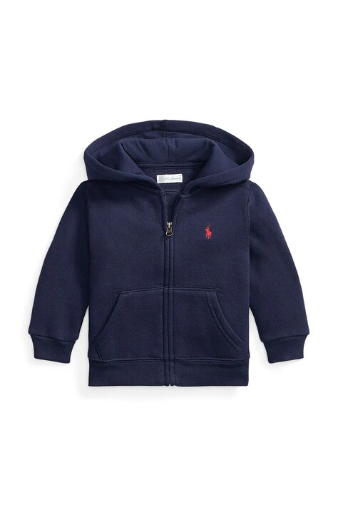 Дитяча кофта Polo Ralph Lauren колір синій з капюшоном однотонна 320547626001