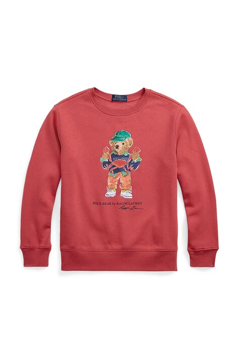 Polo Ralph Lauren bluza copii culoarea rosu, cu imprimeu, 323973123001