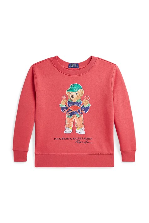 Polo Ralph Lauren bluza copii culoarea rosu, cu imprimeu, 322973123001