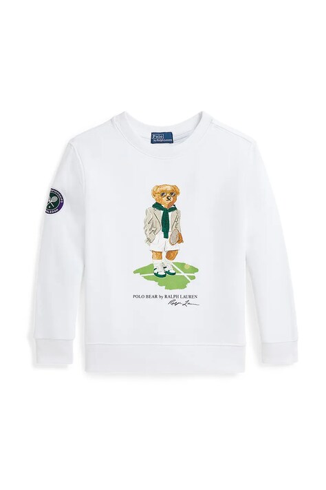 Polo Ralph Lauren bluză copii culoarea alb, cu imprimeu, 322970403001