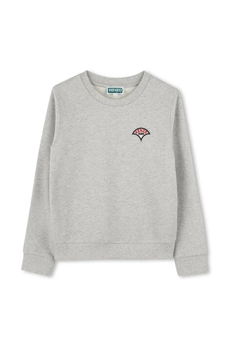 Детски памучен суичър Kenzo Kids в сиво с принт K61131