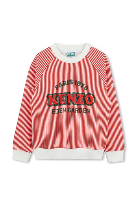 Dětská bavlněná mikina Kenzo Kids červená barva, vzorovaná, K61134