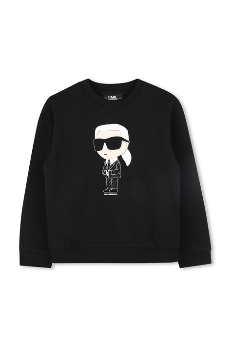 Karl Lagerfeld bluza dziecięca kolor czarny z nadrukiem Z30431