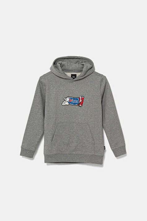 Vans bluză copii Fresh Pullover culoarea gri, cu glugă, cu imprimeu, VN000MHF02F1
