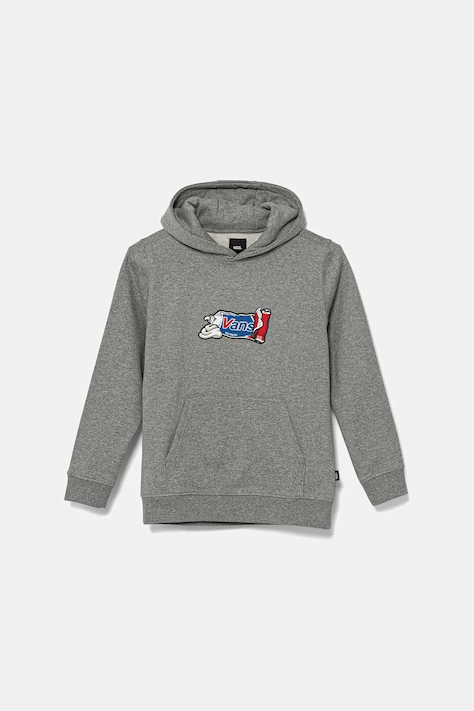Vans gyerek felső Fresh Pullover szürke, nyomott mintás, kapucnis, VN000MHF02F1