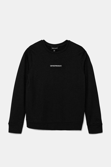 Dětská mikina Emporio Armani černá barva, hladká, EB000302 AF14681