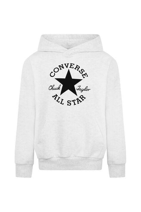 Dětská mikina Converse šedá barva, s kapucí, s potiskem, 9CH002