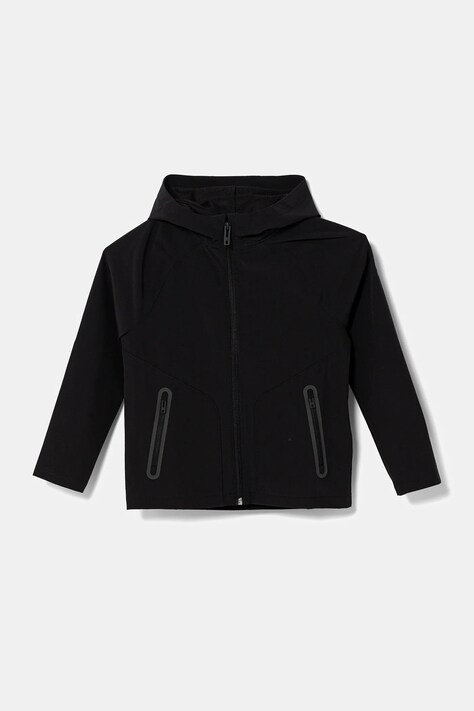 Under Armour bluză copii Unstoppable Full Zip culoarea negru, cu glugă, uni, 1383126
