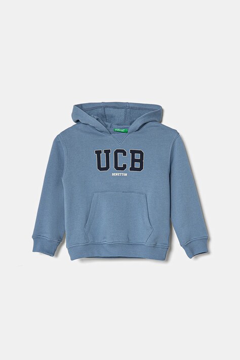 Дитяча бавовняна кофта United Colors of Benetton з капюшоном з принтом 3J68G2011