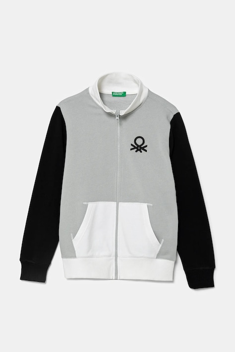 United Colors of Benetton bluza bawełniana dziecięca kolor szary gładka 3J68C501B