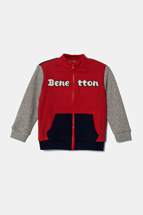 Дитяча бавовняна кофта United Colors of Benetton колір червоний з принтом 3J70G503M