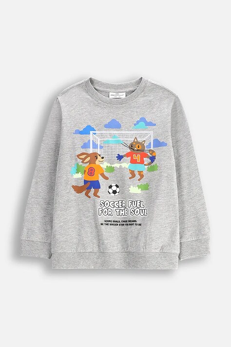 Детская кофта Coccodrillo цвет серый с принтом MONOCHROME BOY KIDS